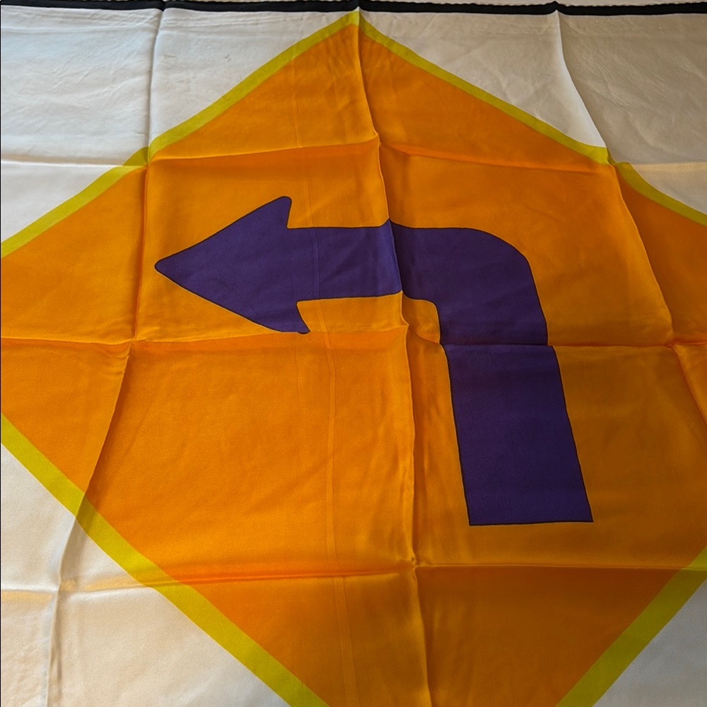 Vintage Orange and Purple Turn Sign Scarf